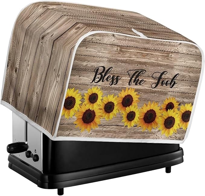 Sunflower 2 Slice Toaster Cover, Dustproof Bread Maker Oven Cover, Small Kitchen Appliance Protector, Anti-Fingerprints Kitchen Bread Machine Protection