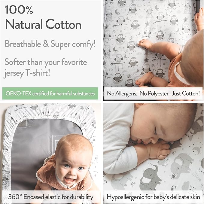 Bassinet Fitted Sheets for Halo Bassinest Swivel Sleeper Mattress – Snuggly Soft 100% Jersey Cotton – 2 Pack
