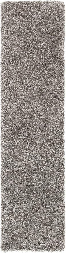 SAFAVIEH Milan Shag Collection Runner Rug - 2' x 20', Grey, Solid Design, Non-Shedding & Easy Care, 2-inch Thick Ideal for High Traffic Areas in Living Room, Bedroom (SG180-8080)