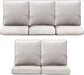 Patio Chair Cushions 5 Packs - Outside 22x24 High Back Water-Resistant Cushion with Zipper Cover for Outdoor Glider Rocking Chairs Loveseat 3-seat Couch Sofa – Beige/Regular