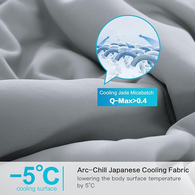 EASELAND All Season Cooling Comforter King, Cold Touch Fabric Absorbs Body Heat, 300GSM Super Soft, Cooling Blanket for Night Sweats Hot Sleeper (Gray-All Season, King(108"X90"))