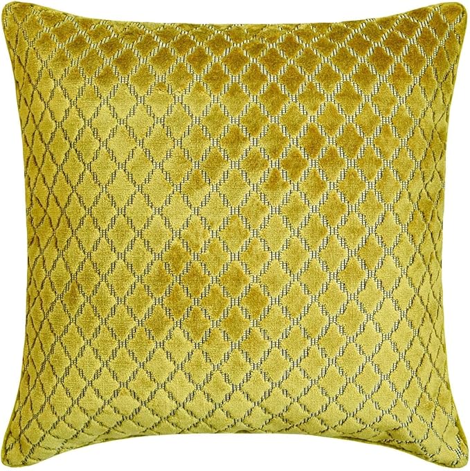 The HomeCentric Chartreuse Bed Runner for King/Queen/Twin Velvet Decorative Bed Scarf 53"x18" Bed Runner Without Pillow Cover, Geometric Bed Scarf Bedroom Décor Accent - Geolux Legacy Chartreuse