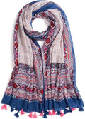 Scarf for Women Lightweight Soft Floral Leopard Printed Scarves Fall Winter Fashion Shawl Wrap with Fringe