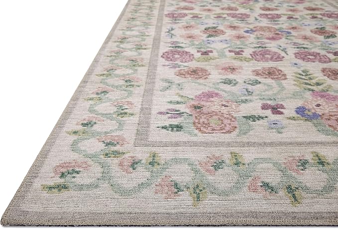 Loloi Rifle Paper Co. Rosa Collection RSA-01 Ivory 5'-0" x 7'-6" Area Rug