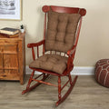 Klear Vu Omega Non-Slip Rocking Chair Cushion Set, Assembled in USA, Thick Padding & Tufted Design, Includes Seat Pad & Back Pillow with Ties, 17x17 Inches, 2-Piece Set, Tyson Chocolate