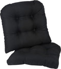 Klear Vu Gripper Overstuffed Universal Non-Slip Dining Chair Cushions for Kitchen Decor or Office Use, U-Shaped Skid-Proof Seat Pad, 17x17 Inches, 2 Count (Pack of 1), Solid Midnight Black