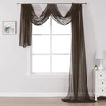 DONREN Chocolate Brown Window Scarf for Outdoor Decoration - Add Luxury Beautiful Elegant Effect to Curtain Panels (1 Panel, 52 x 288 Inches Long)