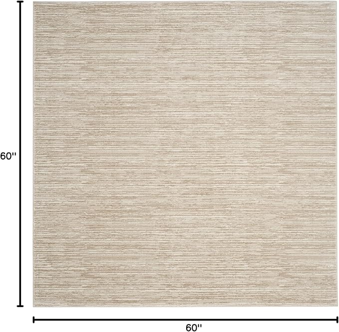 SAFAVIEH Vision Collection Area Rug - 5' Square, Cream, Modern Ombre Design, Non-Shedding & Easy to Clean, Ideal for Living Room, Bedroom, Dining Space (VSN606F)