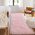 ONASAR Pink Runner Rugs for Bedroom Living Room, 2x6 Washable Bedside Hallway Fluffy Area Rug, Ultra Soft Plush Furry Faux Fur Non Slip Floor Carpet for Nursery Kids Dorm Closet Home Decor Aesthetic