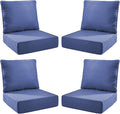 Luxury Outdoor Seat Cushion Set-24 x 24 x 6 Inch Outdoor Chair Cushions with Water Resistant & Removable Cover Outdoor Cushions for Patio Furniture Chair Sofa Couch