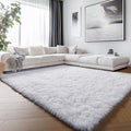 ONASAR White 6x9 Area Rugs for Living Room Bedroom, Washable Large Fluffy Bedside Throw Rug, Soft Plush Shaggy Fuzzy Floor Carpet for Nursery Kids Girls Boys Teen Dorm Home Office Decor Aesthetic