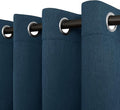 Easy-Going Linen Look Blackout Curtain Grommet Window Curtain Drapes for Bedroom, Living Room Thermal Insulated Room Darkening (2 Panels, 52x108 inch, Navy)