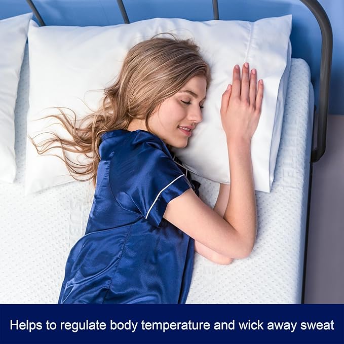 Subrtex Mattress Topper Cover (Only Cover) Mattress Protector Bedding Rayon Made from Bamboo Removable Mattress Encasement Mattress Cover with Zipper (4 Inch, White, King)