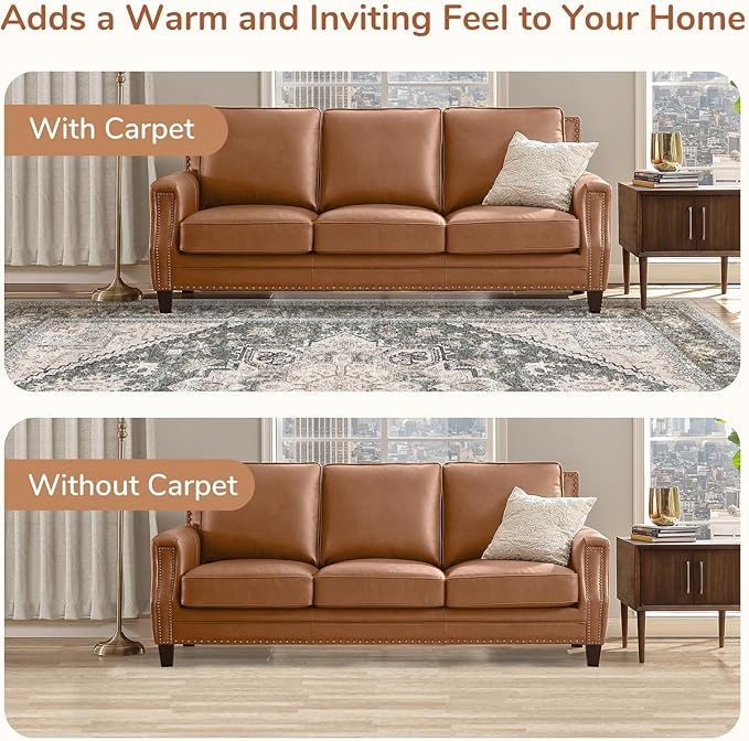 OPPODREAM Thin 6x9 Area Rugs, Washable Rug 6x9 with Non Slip Backing, Faux Cashmere Low-Pile 6 x 9 Carpet, Greenish Grey