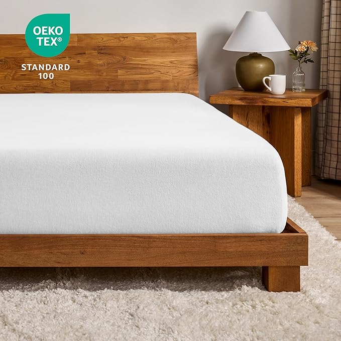 Bare Home 2 Fitted Bottom Sheets 100% Cotton Velvet Flannel (2-Pack) - Extra Soft Heavweight - Double Brushed Flannel - Deep Pocket (Queen, White)
