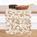 Solino Home 100% Pure Linen Fall Table Runner 90 Inches Long - Floral Print Table Runner 14 x 90 Inch for Autumn - Handcrafted and Machine Washable - Fallen Leaves Print