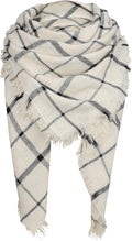 American Trends Women's Cozy Warm Winter Fall Blanket Scarf Stylish Soft Chunky Checked Giant Scarves Shawls