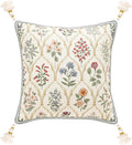 ISAENNE Design Linen Throw Pillow Covers 18"x18", Square Farmhouse Cushion Covers with Yellow Purple Watercolor Wildflower Pattern Decor Pillowcases for Bed,Living Room,Outdoor,Car