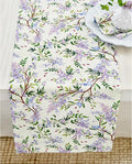 Solino Home Lilacs Floral Print Table Runner 48 inch - 100% Pure Linen Table Runner 14 x 48 Inch - Handcrafted and Machine Washable - Lilacs/Off White Print