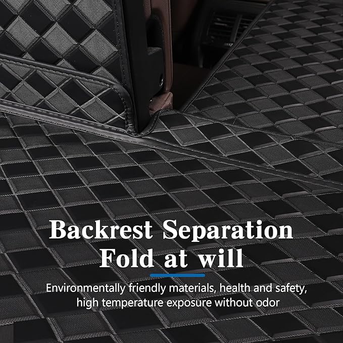 Cargo Mat & Backrest Mats for 2019-2024 2025 Honda Passport Accessories, All Weather Waterproof Rear Cargo Liner Rear Trunk Liner Back Seat Cover Protector