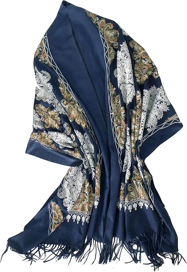 Urban CoCo Women's Embroidered Tassel Long Shawl Oversize Scarf Wraps for Women