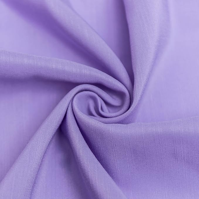 Biscaynebay Wrap Around Bed Skirts for King & Cal King Beds Short Drop of 12", Lavender Adjustable Elastic Dust Ruffles Easy Fit Wrinkle Resistant Silky Luxurious Fabric Machine Washable