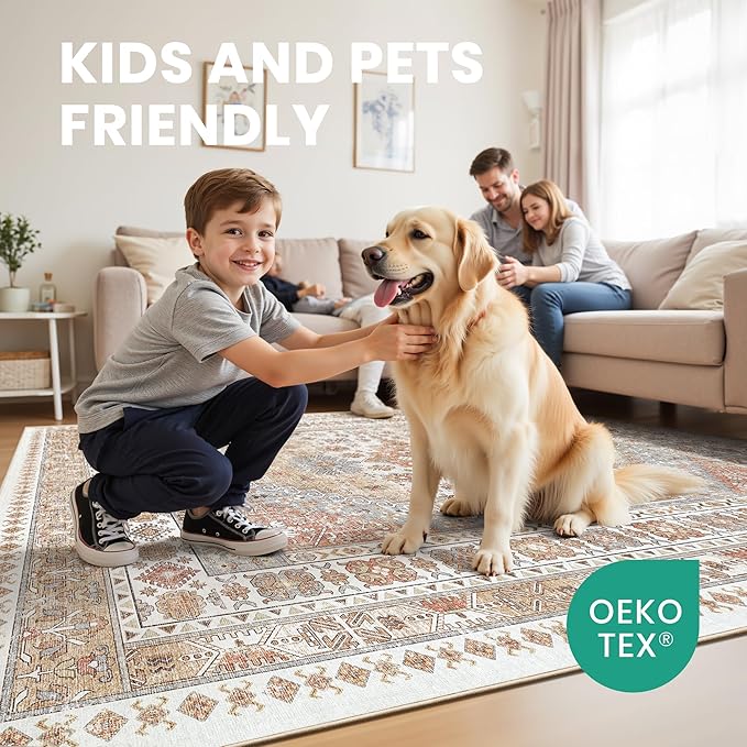 zesthome Washable Runner Rug 2.5x12 - Stain Resistant Entryway Rug,Ultra-Thin Kitchen Rugs, Anti Slip Backing Runner Rugs for Entrance Laundry Room Indoor Hallway (Orange,2.5'x12')