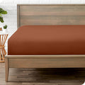Bare Home Fitted Bottom Sheet King Size - Premium 1800 Microfiber - Ultra-Soft Hotel Luxury - Deep Pocket - Durable and Long Lasting (King, Terracotta)