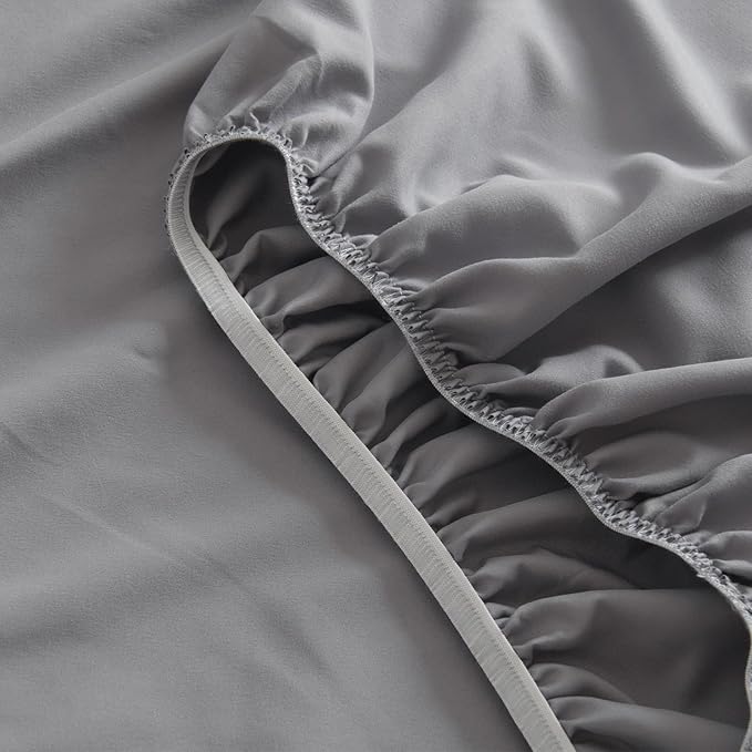 SPRINGSPIRIT RV Queen Sheets, Super Soft RV Short Queen Sheets for RV Camper, 4 Piece Bed Sheets Set Deep Pockets, Extra Soft and Breathable Bedding Sheets, Grey