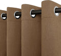 Easy-Going Linen Look Blackout Curtain Grommet Window Curtain Drapes for Bedroom, Living Room Thermal Insulated Room Darkening (2 Panels, 52x96 inch, Brown)