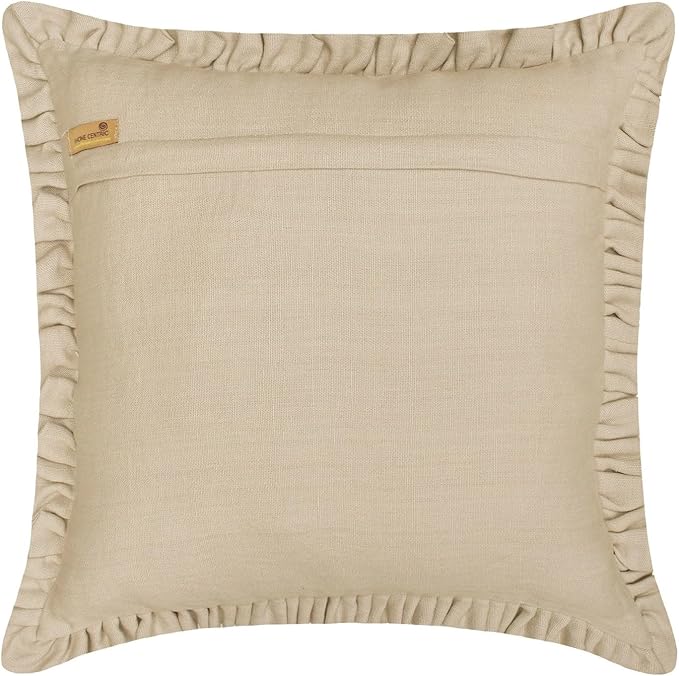 The HomeCentric King/Queen/Twin Blue Decorative Bed Runner Twin 53"x18" Bed Runner Without Pillow Cover, Embroidery, Ruffles Bed Scarf on Linen Fabric - Ellara Blue