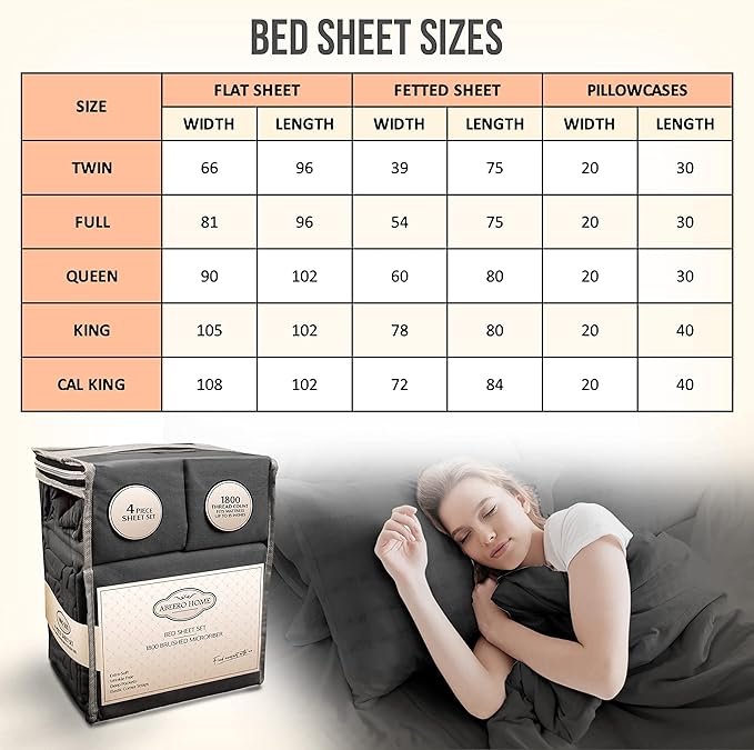 King Size Sheets Set Cooling - Luxury Hotel Sheet - Soft Bed Sheet with Elastic Corner Straps - Deep Pockets Microfiber Bedsheet - Bedding Sheets & Pillowcases - 4 Piece (King, Gray)