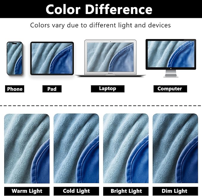 Waterproof Blanket for Couch, Leak Proof Dog Bed Blankets Reversible, Pet Throw Sofa Furniture Protector Machine Washable-52 x82,Navy Blue+Stone Blue