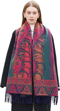 Wander Agio Warm Fashion Scarf Long Shawl Large Blanket Winter Wraps Scarves for Women Cashmere Jacquard Vintage Paisley
