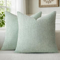 a moment Light Green Chenille Throw Pillow Covers 18x18 Inch Pack of 2 Modern Decorative Throw Pillow Covers Farmhouse Cross Covers Home Decor for Sofa Bedroom Living Room
