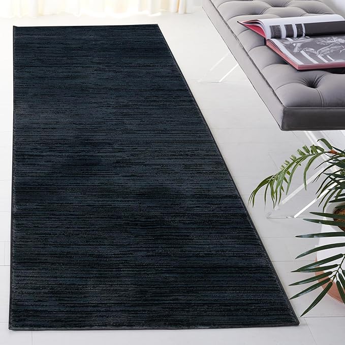 SAFAVIEH Vision Collection Runner Rug - 2'2" x 16', Black, Modern Ombre Design, Non-Shedding & Easy to Clean, Ideal for Foyer, Hallway, Bedroom (VSN606Z)