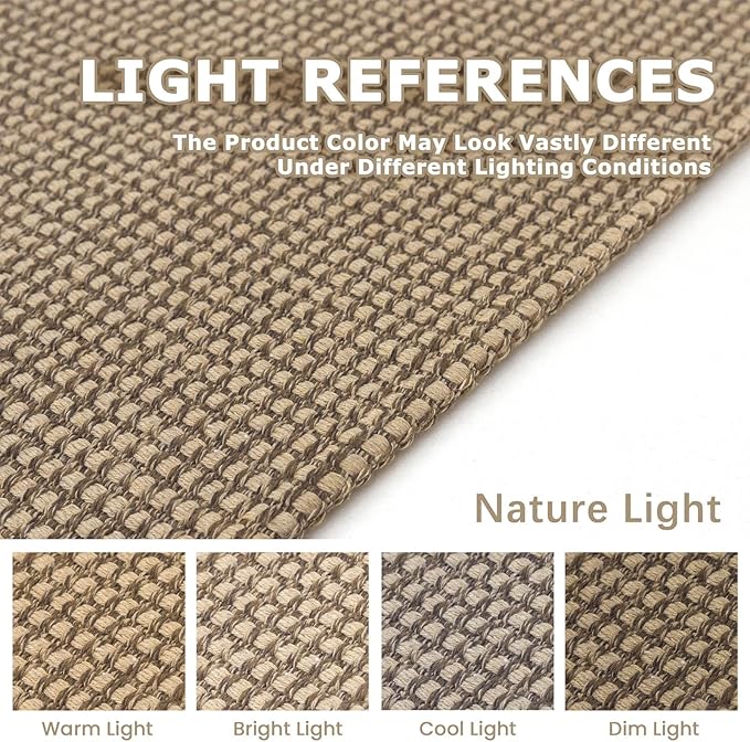 KOZYFLY Area Rug Runner Sets of 2 Pcs 2x3 and 2x5 Washable Kitchen Rugs Non Slip Rubber Backed Hallway Rug Woven Cotton Entrance Rugs for Front Porch Bathroom Kitchen Bedroom, Tan/Orange/Brown