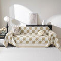 MEETSKY Couch Covers for Cushion Couch Sofa Recliner Couch Cover Loveseat Sofa Cover Sofa Slipcovers Washable Thick Couch Protector for Pets,Kids, 71" x 102", Khaki Checkerboard