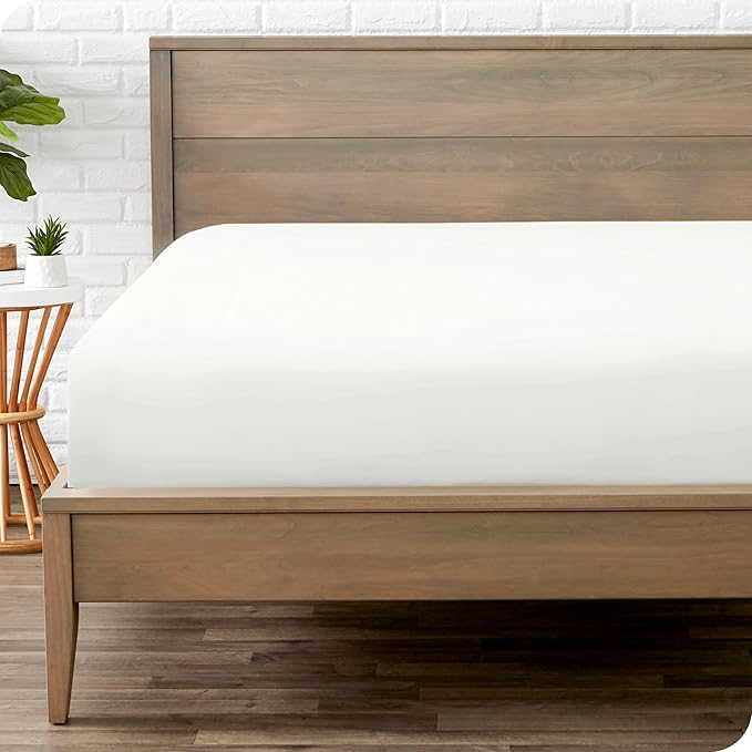 Bare Home Fitted Bottom Sheet Twin XL Size - Premium 1800 Microfiber - Ultra-Soft Hotel Luxury - Deep Pocket - Durable and Long Lasting (Twin XL, Cream)