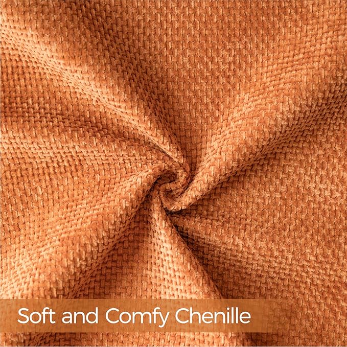 a moment Fall Orange Chenille Throw Pillow Covers 22x22 Inch Pack of 2 Modern Decorative Throw Pillow Covers Farmhouse Cross Covers Home Decor for Sofa Bedroom Living Room