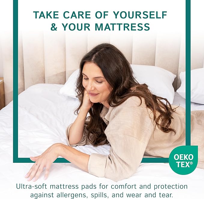 RV Short Queen Quilted Mattress Pad - Waterproof Mattress Protector, Premium Quality Hypoallergenic Fitted Mattress Cover