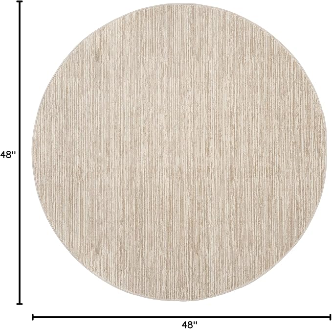 SAFAVIEH Vision Collection Area Rug - 4' Round, Cream, Modern Ombre Design, Non-Shedding & Easy to Clean, Ideal for Living Room, Bedroom, Dining Space (VSN606F)
