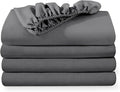 Bare Home 4-Pack Fitted Bottom Sheets for Hospital Bed Size - Premium 1800 Ultra-Soft Wrinkle Resistant Microfiber - Deep Pocket (Hospital, Grey)