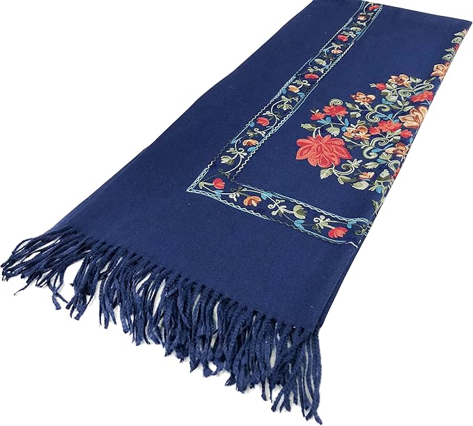 Urban CoCo Women's Embroidered Tassel Long Shawl Oversize Scarf Wraps for Women