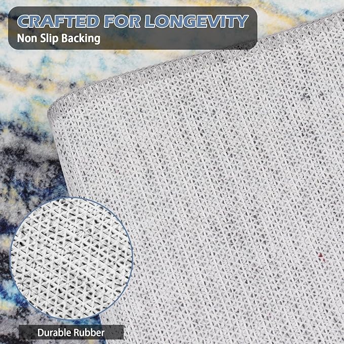 Runner Rug Washable 3x68 FT, Non Slip Rubber Backing Abstract Carpet, Soft Area Rugs for Bedroom Kitchen Hallway Entryway Bathroom, Customized