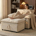 Furnimart Super Plush Cloud Chair with Storage Ottoman, Oversized Chaise Lounge Chair, Thick Chenille Cushions, Pillow Armrest & Storage, for Living Room, Bedroom, Modern Comfort(Beige)