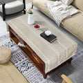 Coffee Table Cloth, Table Cover with Pockets and Tassel, Coffee Jacquard for Living Room Small Rectangle Tablecloths Washer Dryer Fridge Top Dust Cover,Easy Care Machine Washable