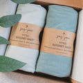 Joey + Joan Bassinet Sheets for Chicco LullaGo Nest & Primo, Close to You 3-in-1, Next2Me - Soft 100% Cotton - Light + Dark Sage Green - 2 Pack