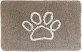 GORILLA GRIP SOAKSTOPPER Dog Door Mat, Machine Washable Rug Absorbent Doormat Captures Moisture Mud Dirt, Quick Dry Soft Chenille Entryway Rugs Indoor Entrance Mats for Dog Paws, 24x17 Beige Ivory