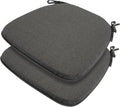 Outdoor Chair Cushions Set of 2,Patio Seat Cushion 17"x16"x2",U-Shaped Dining Chair Cushion 17 by 16 Inch,Water Resistant,Fade-Resistant Chair Pads for Kitchen Garden Furniture(Charcoal Gray)